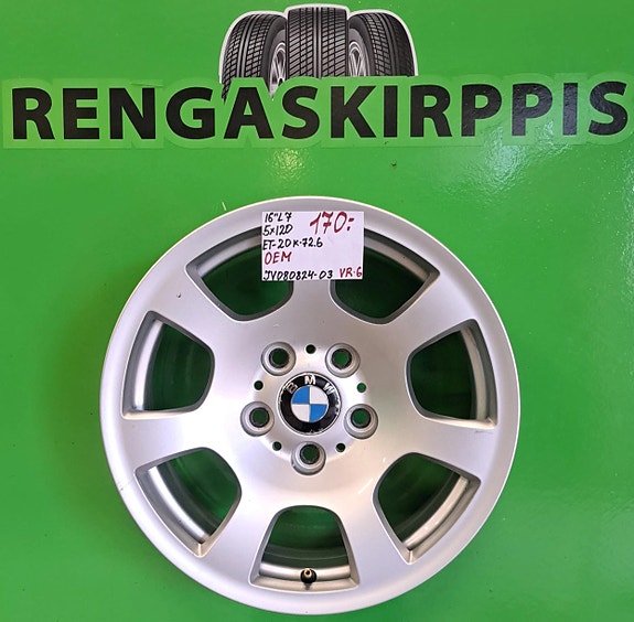 16″ 5×120 ET20 K72,6 16″x7 BMW OEM