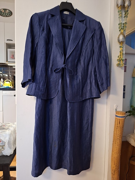 Atelier Ilta- tai juhlapuku sininen pellava koko 40