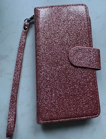 iPhone 15 kuoret glitter roosa