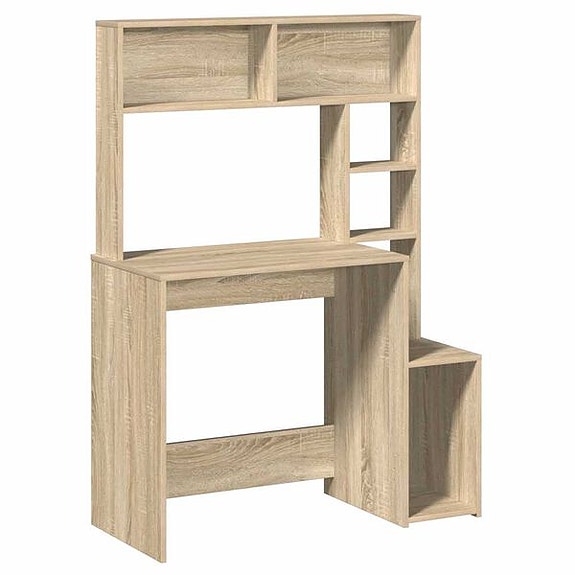 vidaXL kirjoituspöytä hyllyillä Sonoma tammi 100x45x140 cm(sku860438