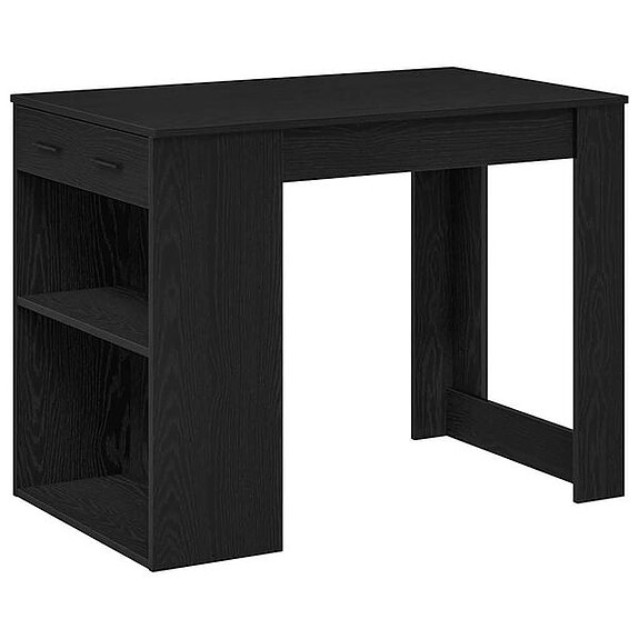vidaXL kirjoituspöytä laatikolla ja hyllyllä musta tammi 102x62x77,5cm(sku858687