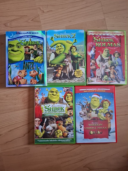 Shrek DVD-elokuvat kokoelma 5kpl
