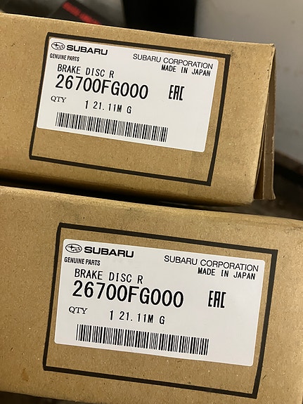 Subaru Forester/Impreza Takajarrulevyt 286mm Alkuperäiset 08-12