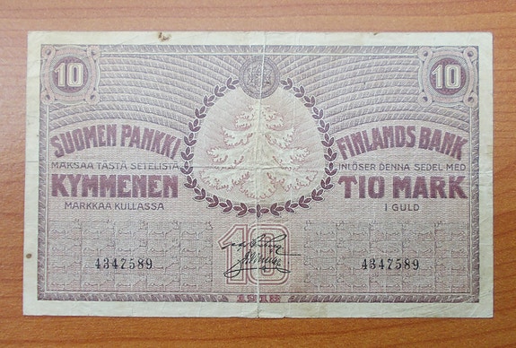 Suomi 10 mk seteli 1918