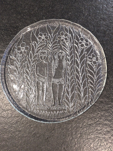 Aatami ja Eeva tarjoilulautanen 25.5cm