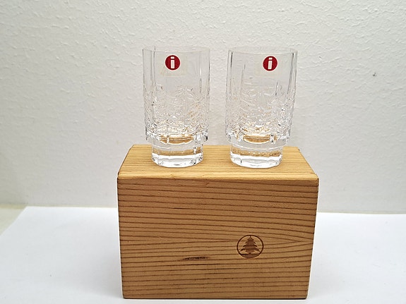 Iittala Kuusi snapsilasit 2 kpl puulaatikossa, Jorma Vennola
