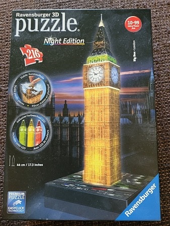 Big Ben 3D palapeli valoilla