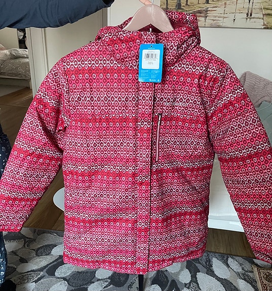 TARJOUS: Uusi Columbia lasten talvitakki (XL 146) punainen polyesteri tytöille