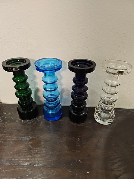 Iittala Nuutajärvi Kynttilänjalka lasi eri värejä