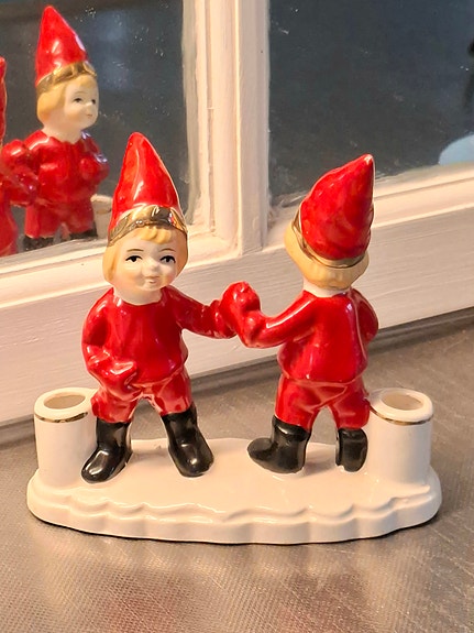 Vintage tontut kynttilänjalka