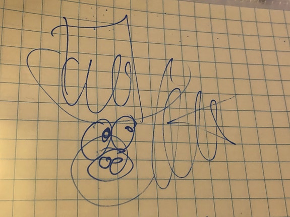 Jussi Raittinen nimikirjoitus paperilla