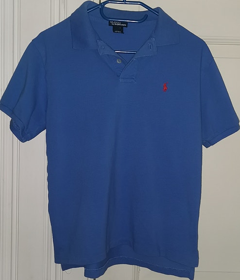 Polo Ralph Lauren Blue Boys Vintage Polo Shirt US Size M 12-14 Classic Style!