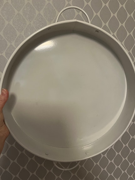 IKEA pyöreä valkoinen tarjotin