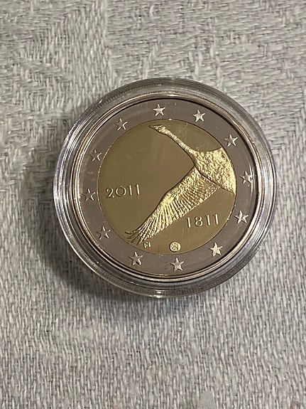 Suomi 2011, 2 euroa, Suomen pankki 200 vuotta -juhlaraha, proof