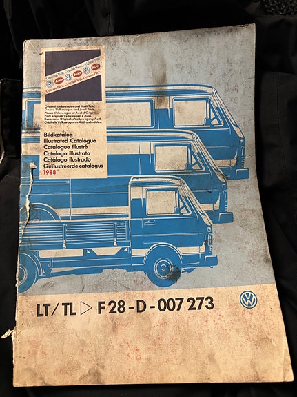 Volkswagen LT 1988 pakettiauto varaosakirja