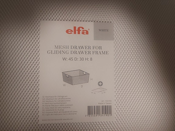 Elfa 45x30 meshkori ulosvedettävään kehykseen (5 kpl)