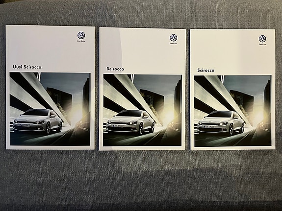 3 x VW Scirocco esitteitä yhteishintaan, LUKEMATTOMIA