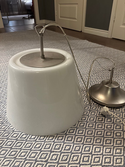 Vintage Ikea kattovalaisin maitolasia, suuri ja paivana