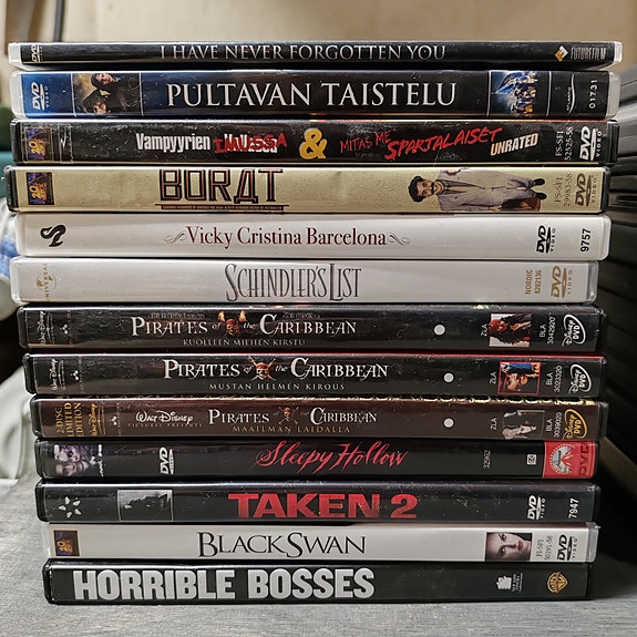 Dvd leffoja laidasta laitaan