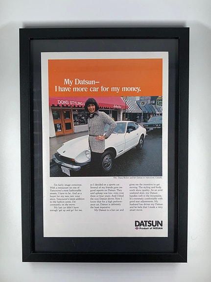 Framed 1977 Vintage Datsun 280Z Original Magazine Advertisement