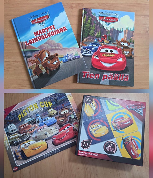 Cars kirjat, domino ja palapeli