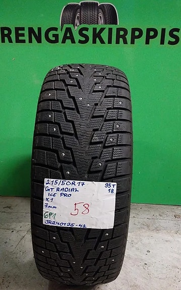 215/50R17 GT Radial Ice Pro 95T nasta 7mm DOT18 1KPL