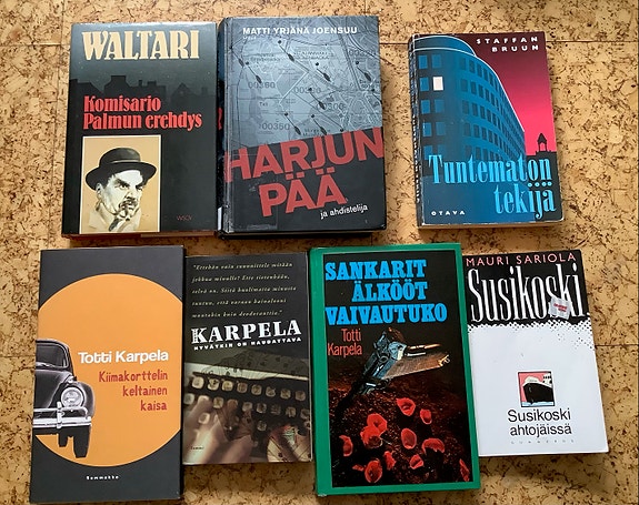 Waltari, Joensuu, Bruun, Karpela, Sariola- kirjoja