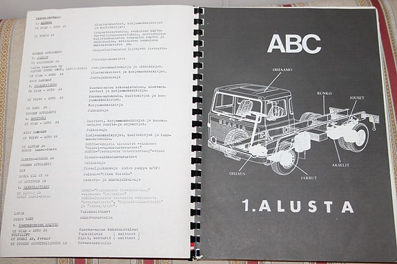 1978 Suomi kuorma-auto ABC tekniikka ohjekirja vintage opas 70-luku autokoulu