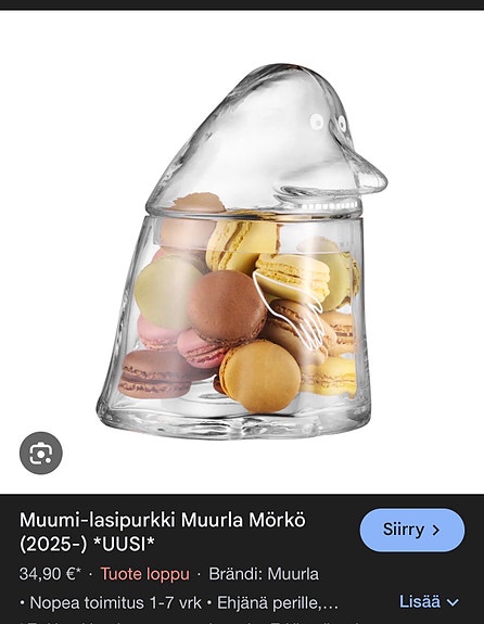 MUUMI LASIPURKKI MÖRKÖ