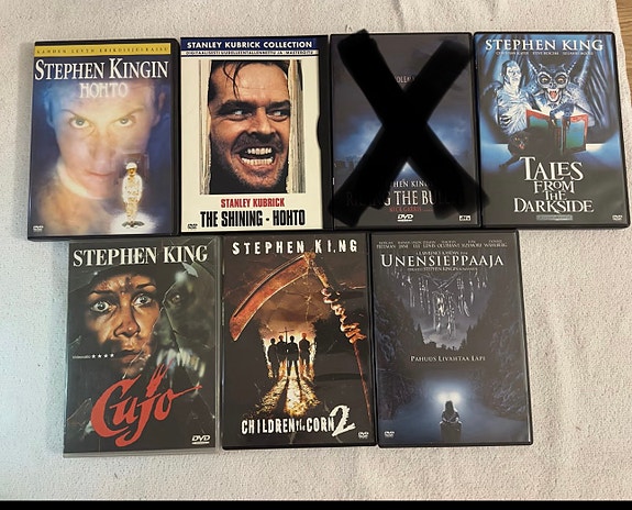 Stephen King DVD-elokuvat kokoelma 6 kpl