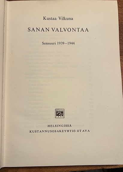 Kustaa Vilkuna Sensuuri 1939-1944