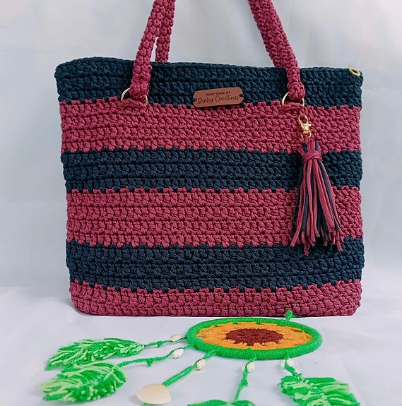 Uusi Käsintehty CROCHET Käsilaukku/virkattu laukku
