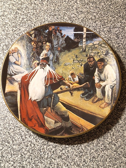 Arabia Akseli Gallen-Kallela Kalevala lautanen, nro 2, Joukahaisen kosto.