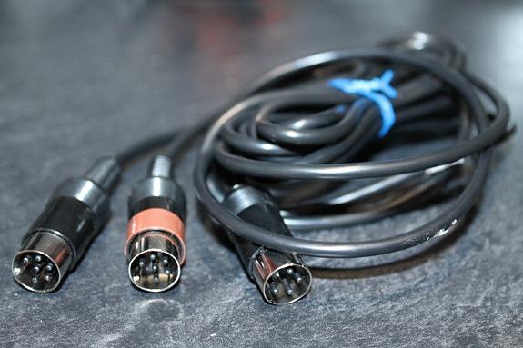 Dekki vintage vahvistin levysoitin yms 2x 6-pin uros - 4pin DIN johto kaapeli