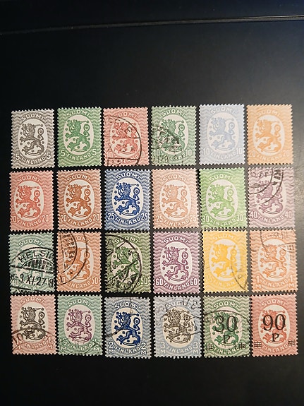 Suomi postimerkit v. 1917 (24 kpl)