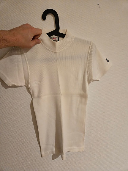 S / XS valkoinen puuvilla rib-paita