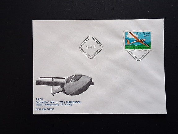 Ensipäiväkuori FDC Purjelennon MM-kilpailut 13.1.1976