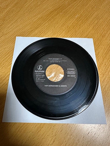 Topi Sorsakoski & Agents -single Olet rakkain / Kirje