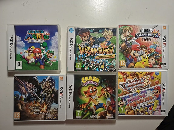 Nintendo DS ja 3DS pelejä