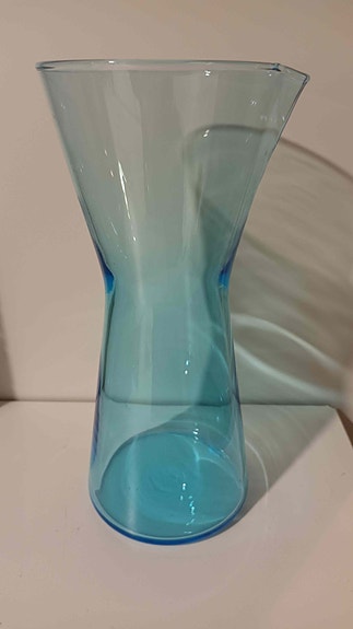 Iittala kartio lasikaadin  Kaj Franck vaaleansininen