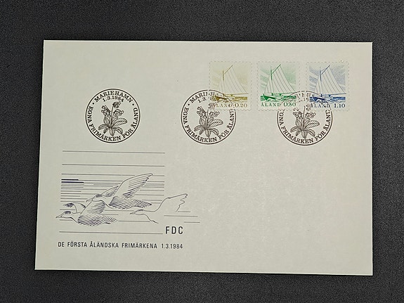 Ahvenanmaa- Åland   Ensipäiväkuori FDC Yleismerkit Kalastajavene 1.3.1984
