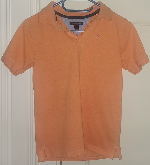 Tommy Hilfiger Orange Boys Polo Shirt US Size M 10-12 Almost New! Great Deal!