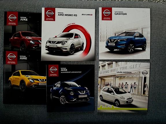 6 x Nissan esitteitä yhteishintaan, lukemattomia