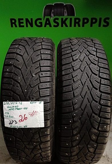 215/70R16 Gislaved Nordfrost 100 100T nasta 4,5-5mm # DOT15 2KPL