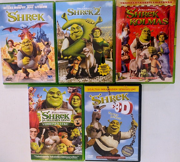 Shrek -DVD-elokuvat (6 kpl)