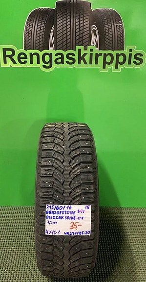 215/60R16 Bridgestone Blizzak Spike-01 99T nasta 7,5mm DOT15 1KPL