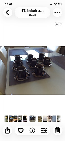 Arabia Kosmos kahvikupit ja lautaset