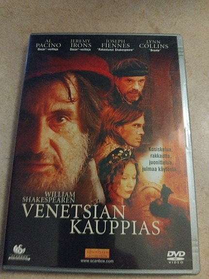 William Shakespeare Venetsian Kauppias DVD-elokuva