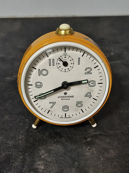Junghans bivox herätyskello (keltainen, vintage)