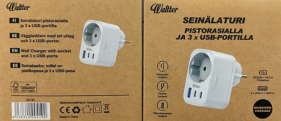 Waltter seinälaturi 3:lla USB-portilla